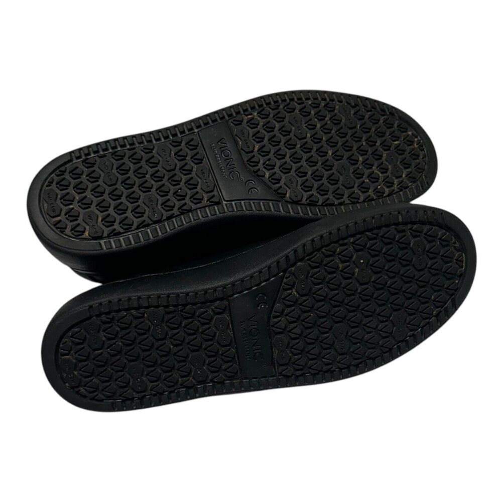 Vionic MABLE Pro Slip Resistant Leather Sneaker- Black Size 6.5 With Vio Grip - Picture 9 of 10